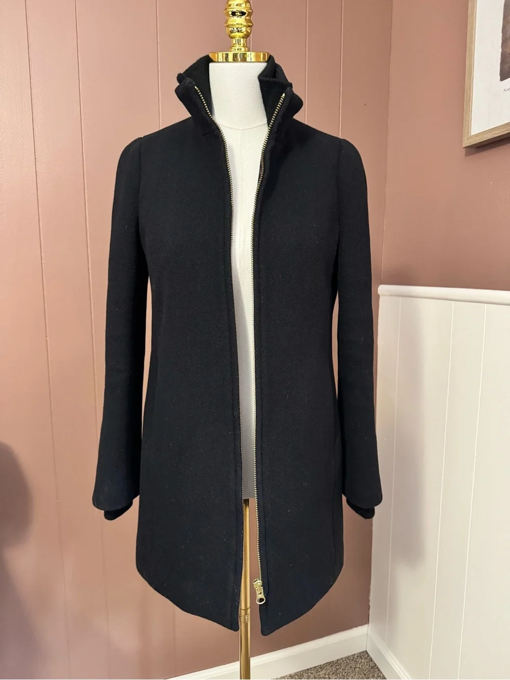 J. Crew Women’s Black Italian Wool Blend Lodge Coat - Picture 6 of 15